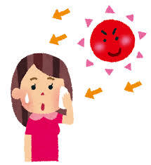 日の光を浴びる女性のイラスト